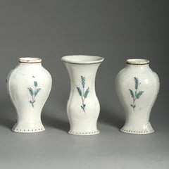 Three Late 18th Century Delft Pottery Vases