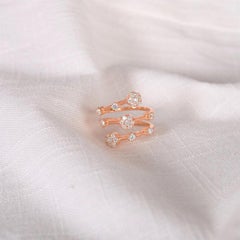 Three Layer Moissanite Ring For Her 925 Sterling Silver Wedding Anniversary Gift