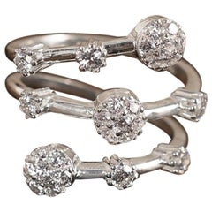 Three Layer Moissanite Ring For Her 925 Sterling Silver Wedding Anniversary Gift