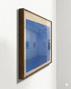 Three Layers of Blue" Original Modernist Abstraktes Kunstwerk, 23 x 18 in