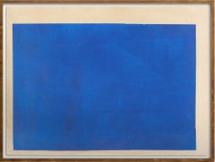 'Three Layers of Blue' Original Modernist Abstract Artwork, 23 x 18 in