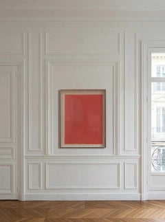 "Three Layers of French Red" Dye and Pigment on Raw Canvas