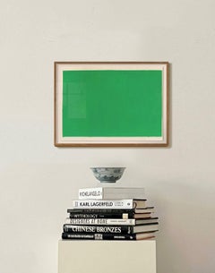 'Three Layers of Green' Original Modernist Abstract Artwork, 23 x 17 in