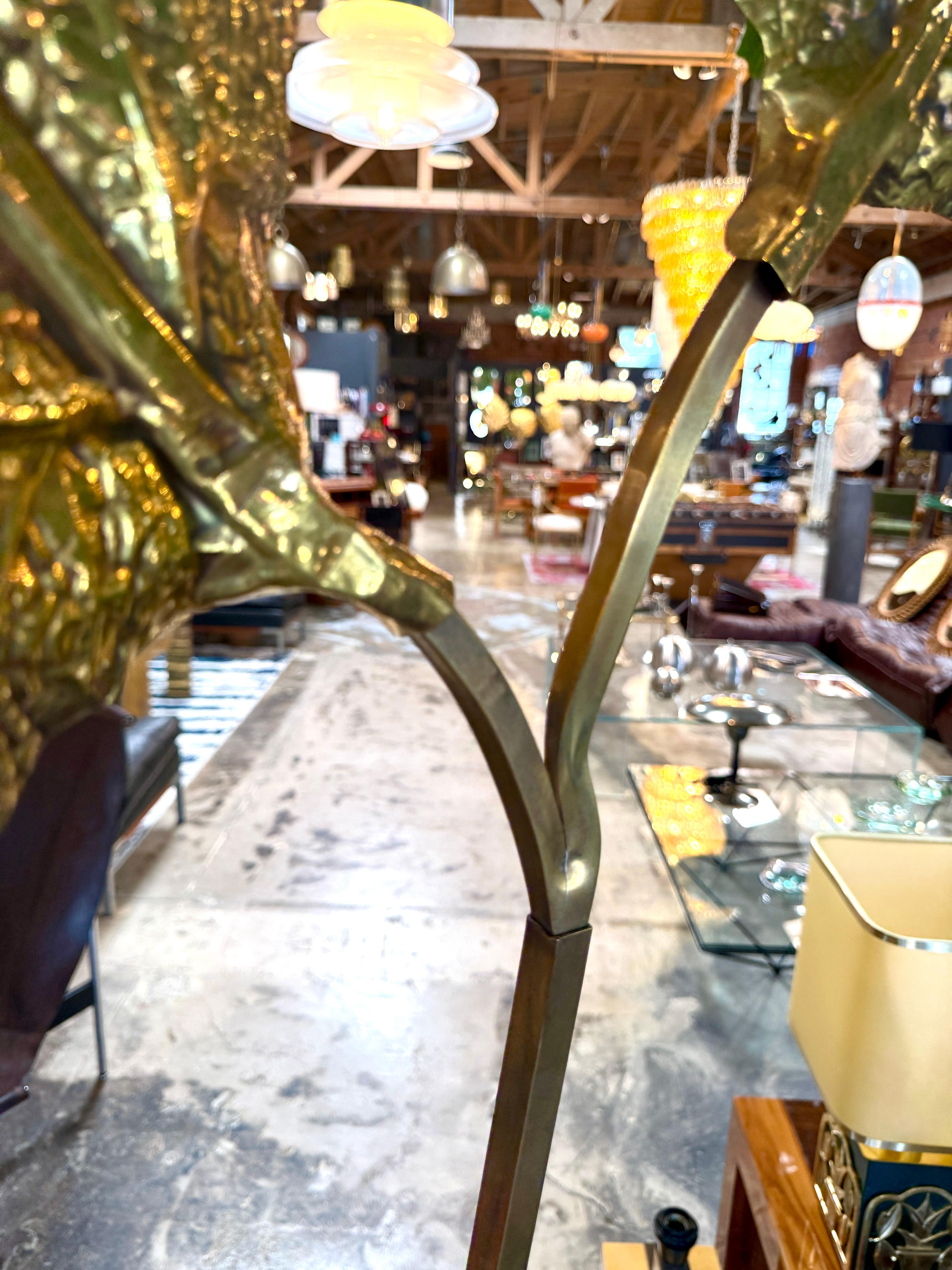 Italian Three Leaf Floor lamp By Tommaso Barbi 70s. For Sale
