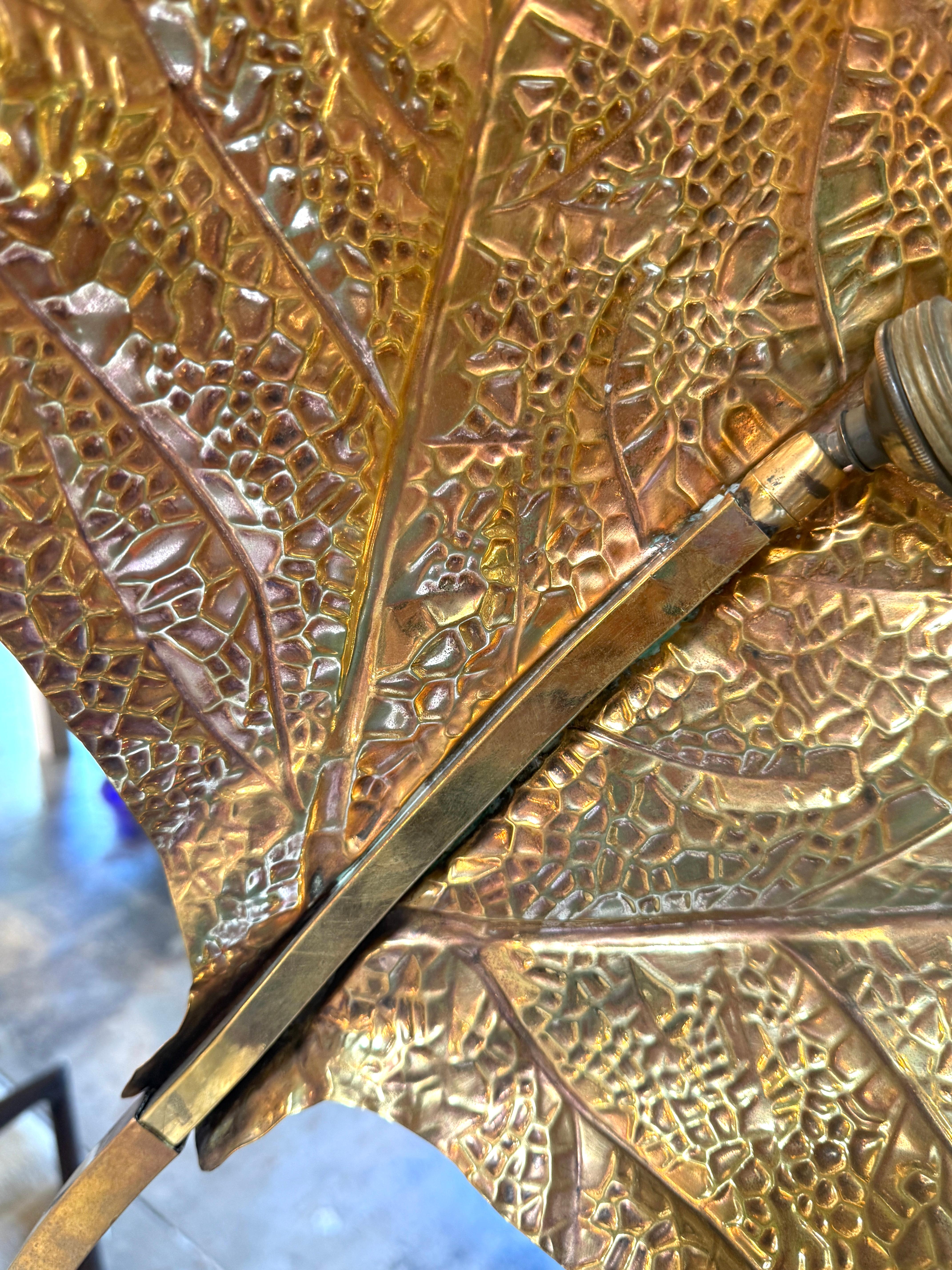 Three Leaf Floor lamp By Tommaso Barbi 70s. For Sale 2