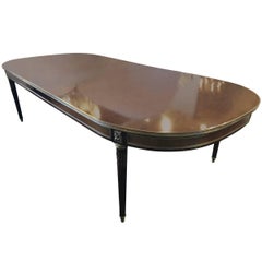 Three Leaf Monumental Louis XVI Jansen Style Rosewood Dining Table