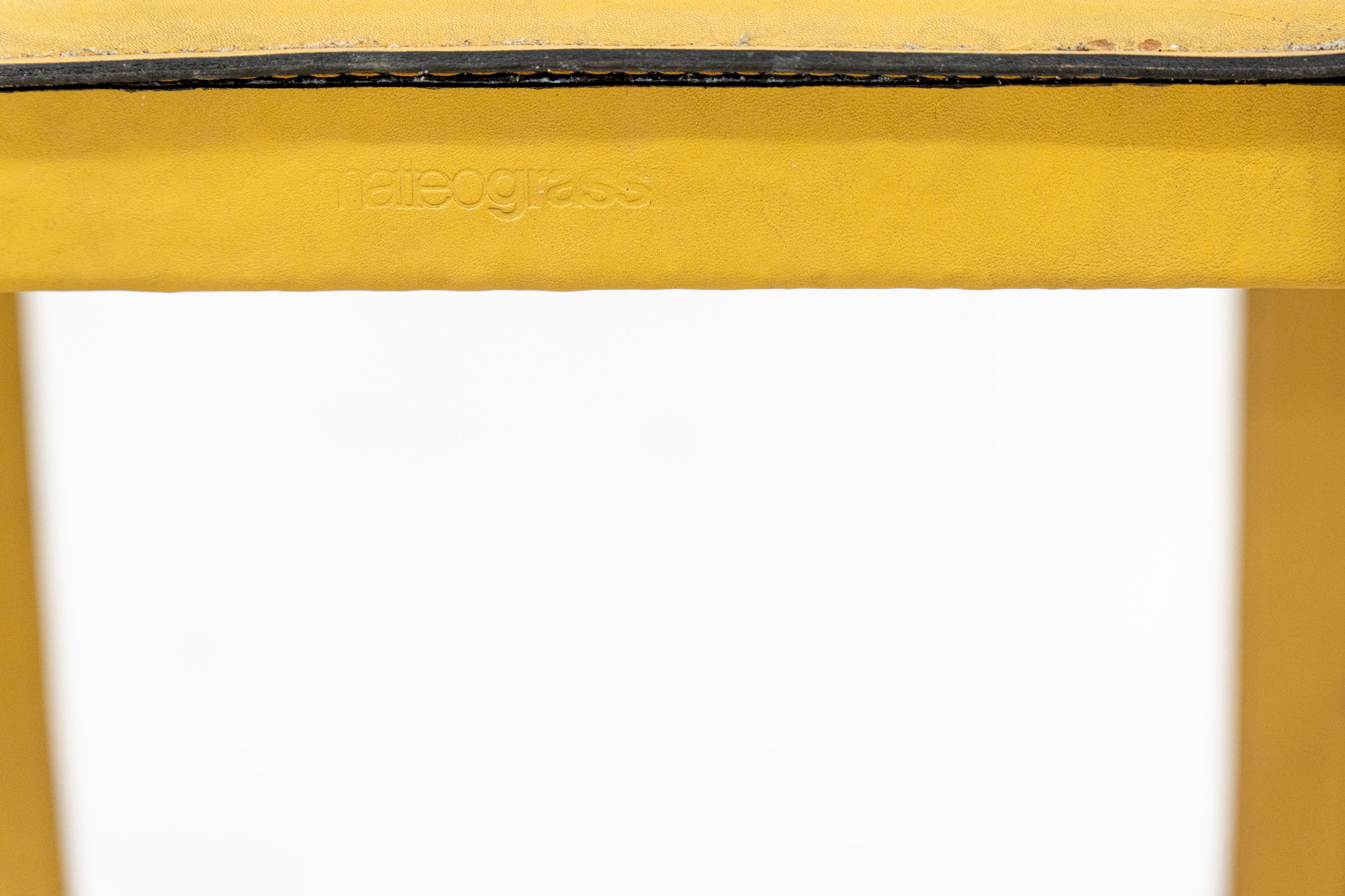 Tres taburetes de cuero de Tito Agnoli para Matteo Grassi Cuero en venta