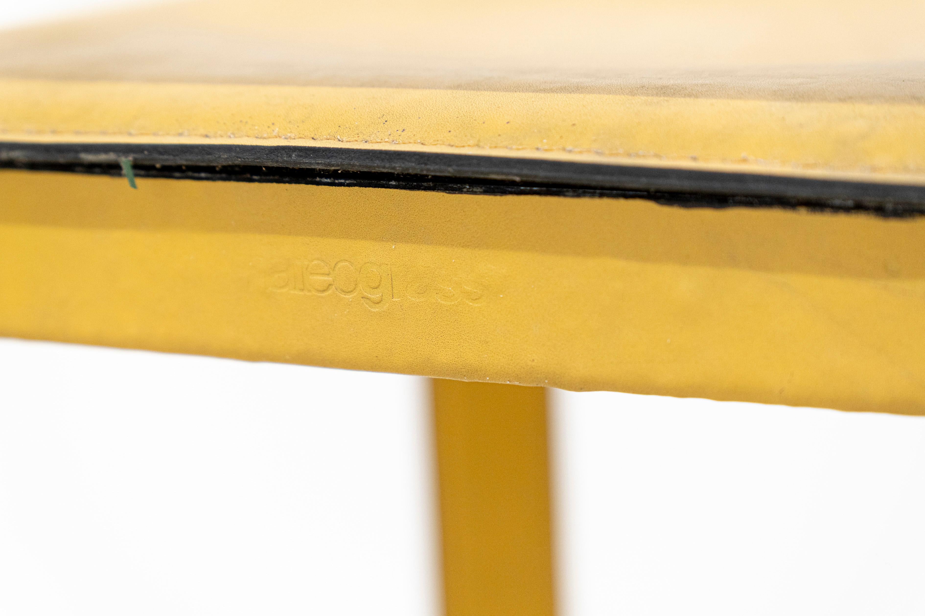 Tres taburetes de cuero de Tito Agnoli para Matteo Grassi en venta 1