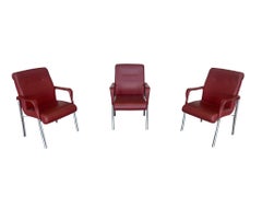 Leather Dining or Office Chair by Poltrona Frau in Oxblood Red Leather