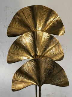 Three-Leaves "Gingko" Floor Lamp by Tommaso Barbi, Ed. Bottega Gadda Italy, 1970