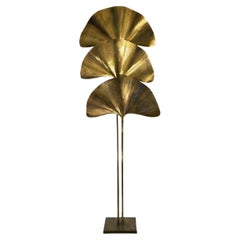 Three-Leaves "Gingko" Floor Lamp by Tommaso Barbi, Ed. Bottega Gadda Italy, 1970