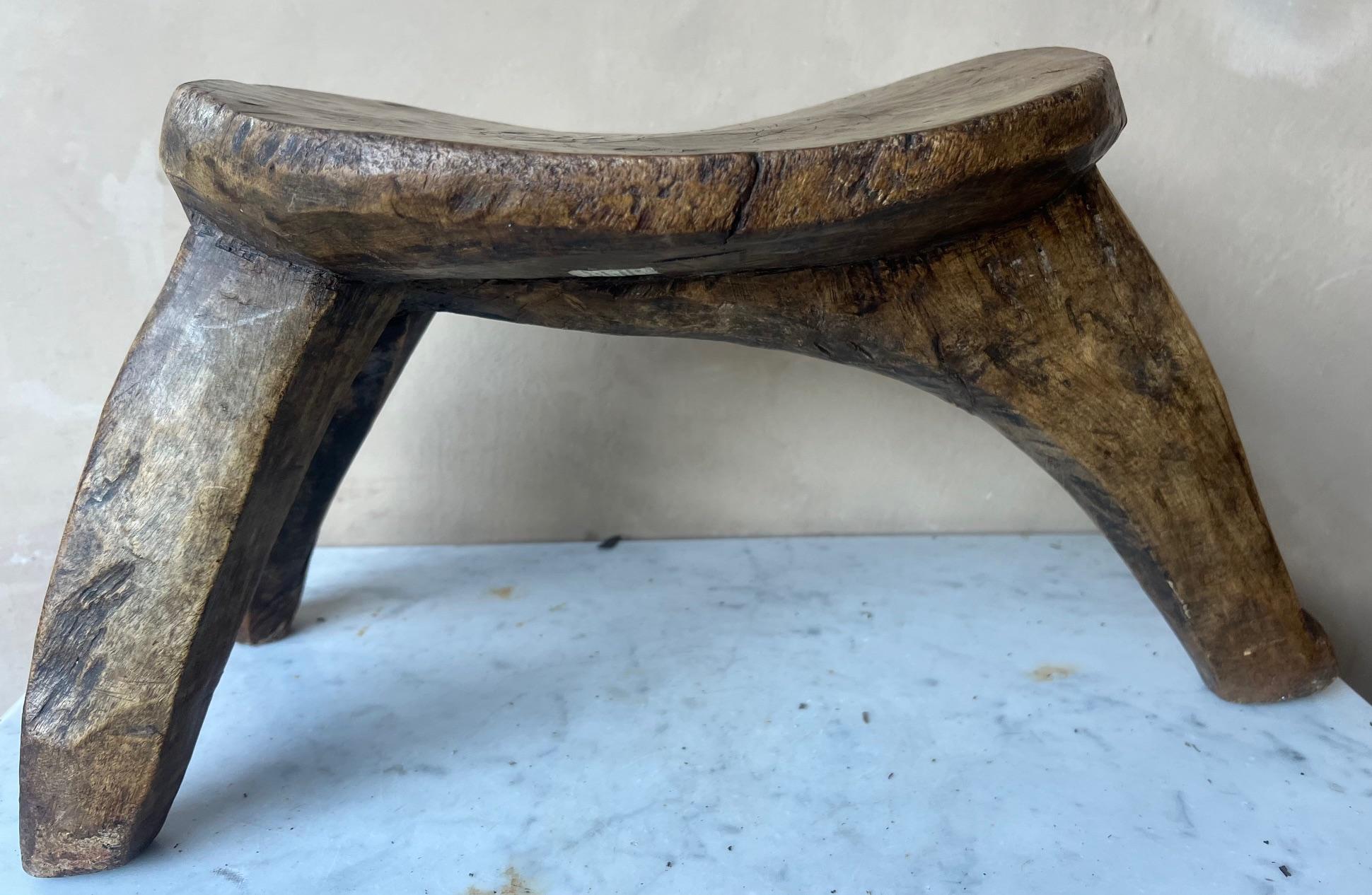 Three Leg Hand Carved Lobi Stool from Burkina Faso, c. 1930's For Sale 2