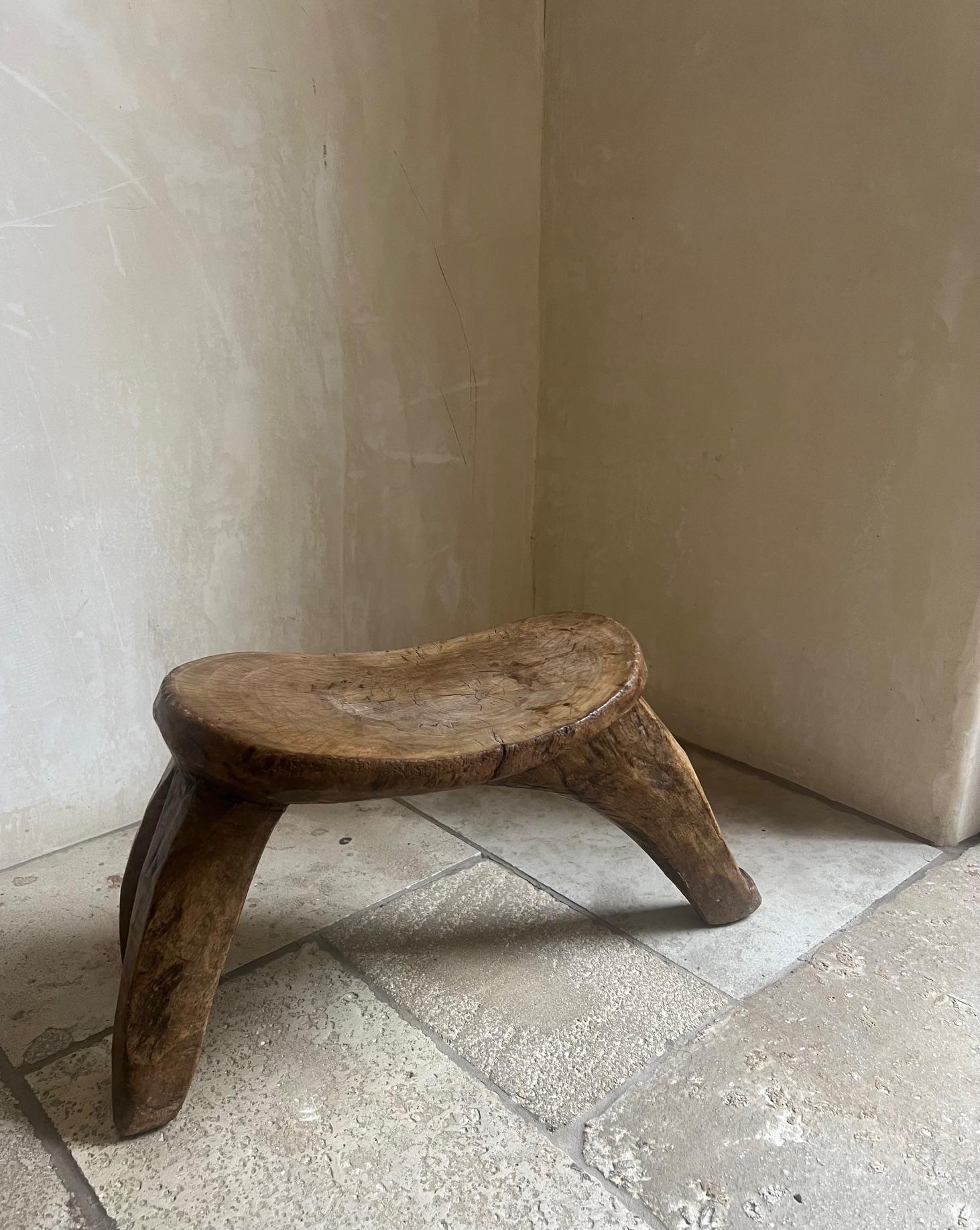 Three Leg Hand Carved Lobi Stool from Burkina Faso, c. 1930's For Sale 8