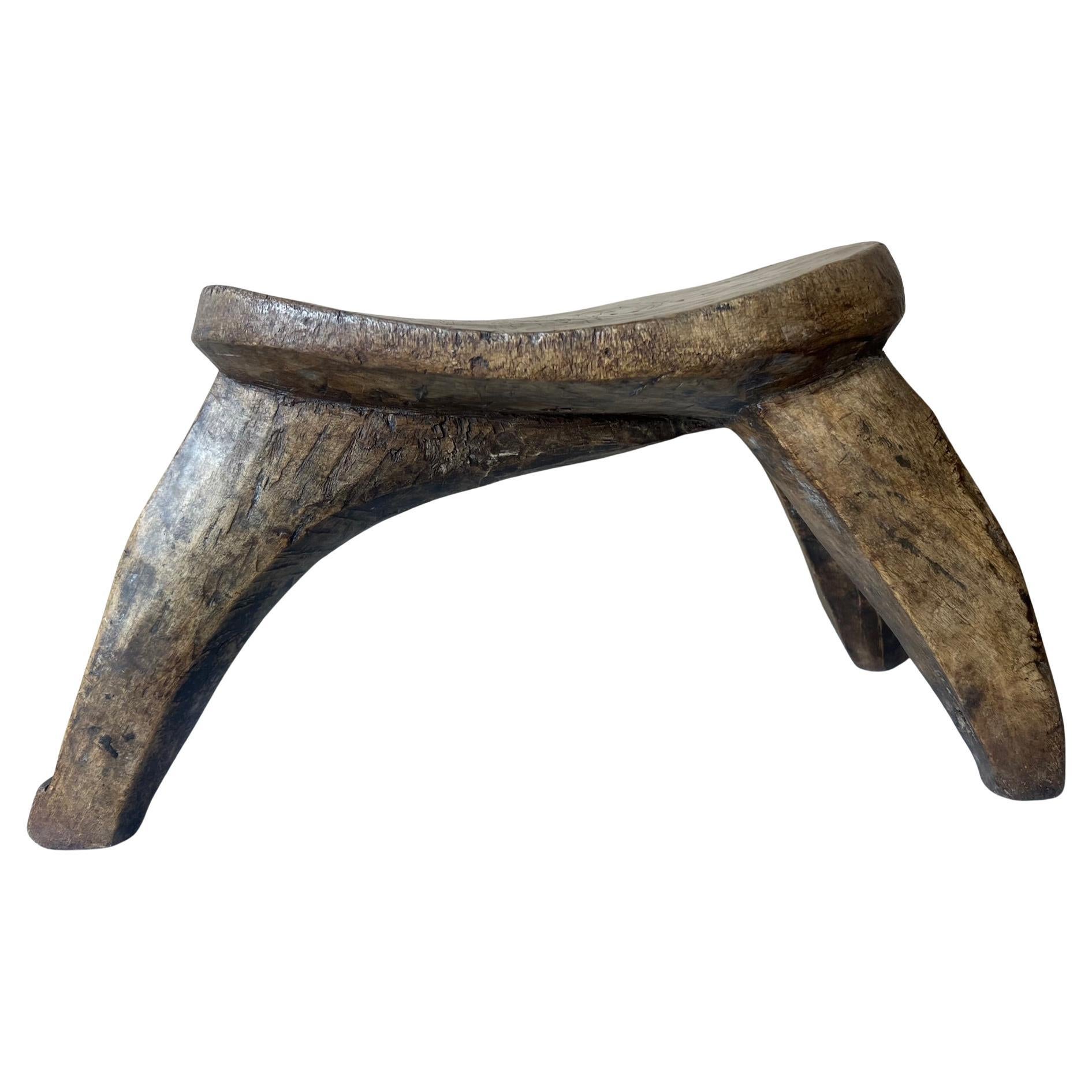 Primitive Three Leg Hand Carved Lobi Stool from Burkina Faso, c. 1930's For Sale