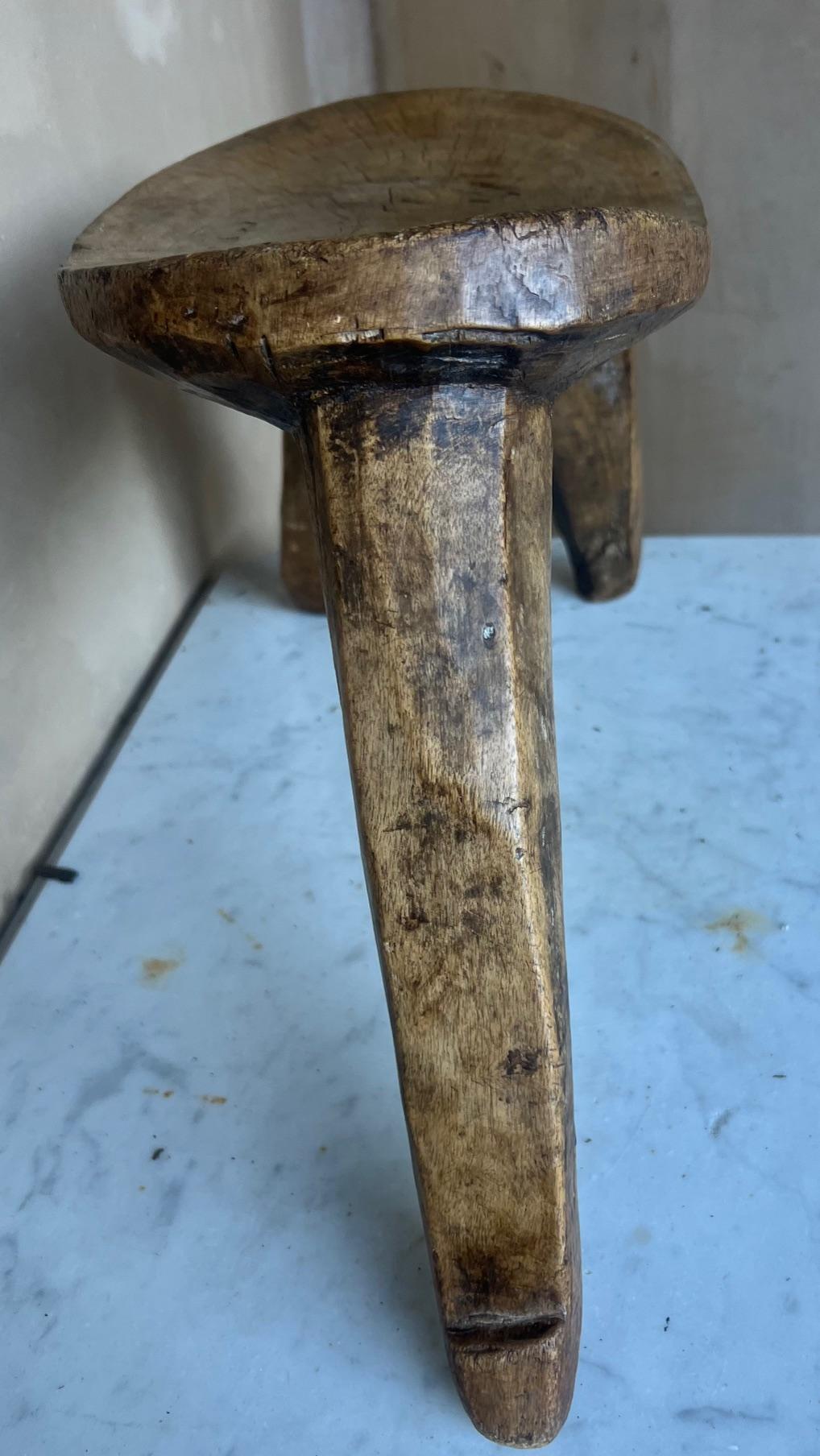 20th Century Three Leg Hand Carved Lobi Stool from Burkina Faso, c. 1930's For Sale