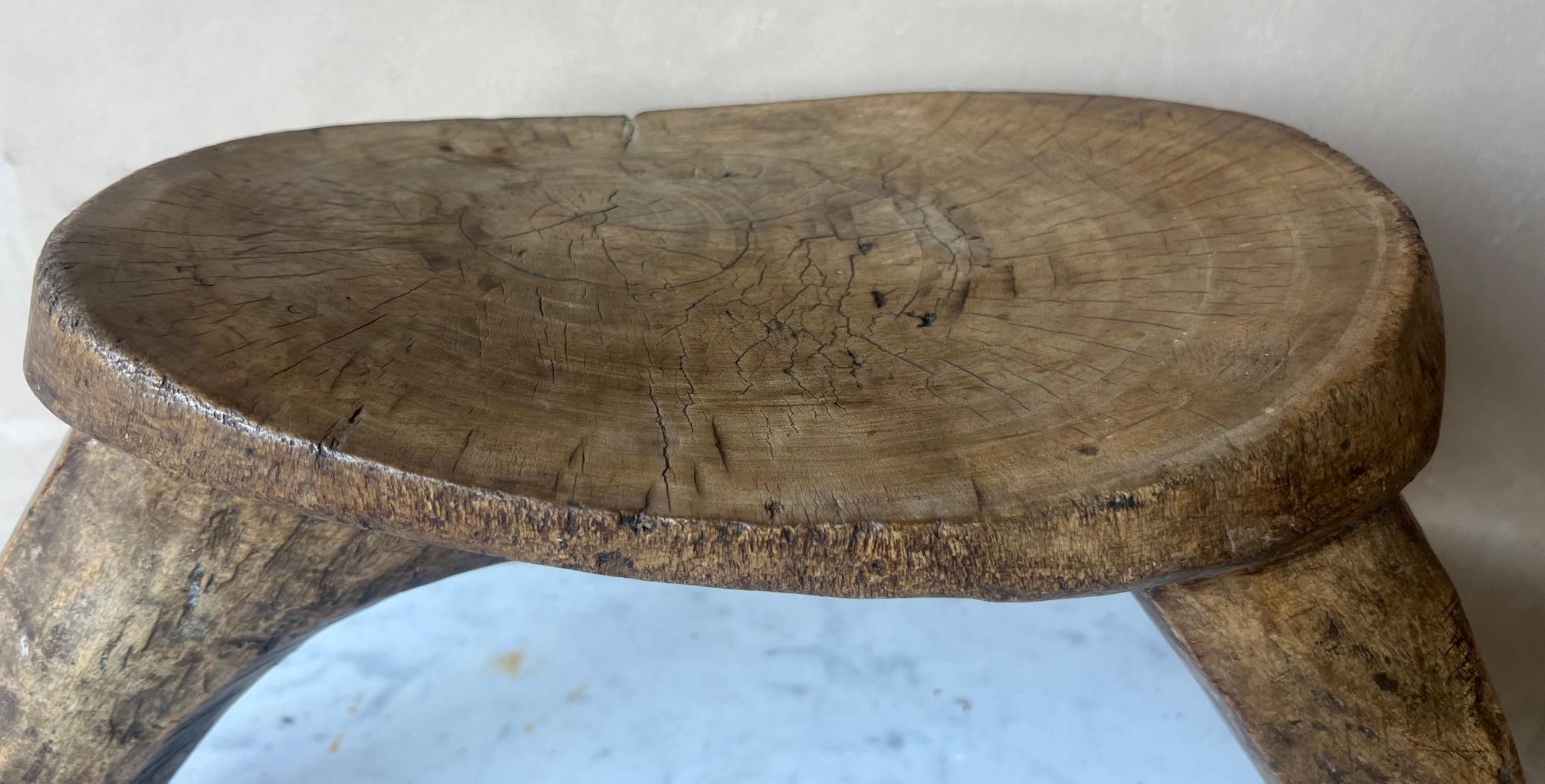 Three Leg Hand Carved Lobi Stool from Burkina Faso, c. 1930's For Sale 1