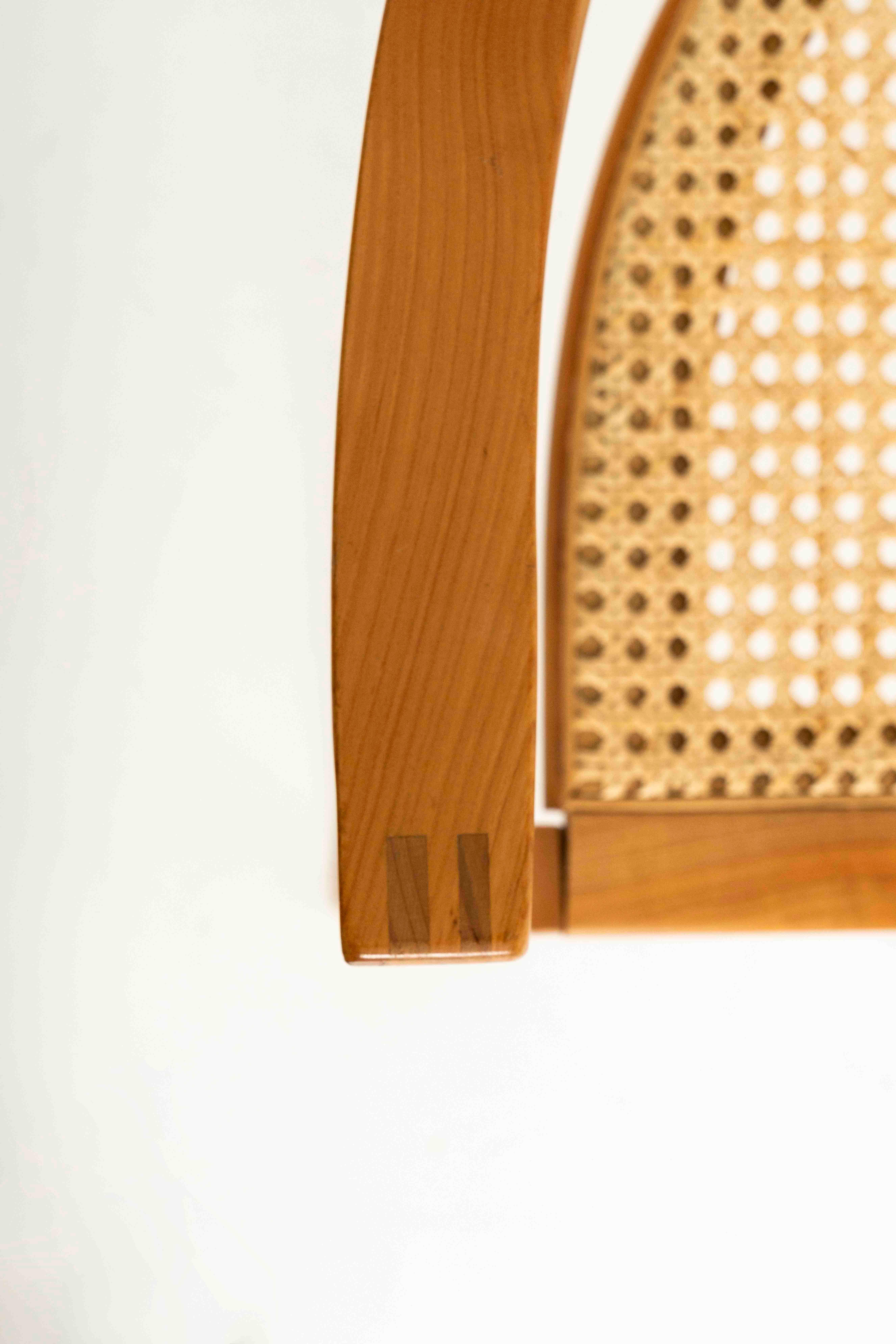 Three-legged Chair by Xaver Seemüller in Wood and Cane, Germany For Sale 2