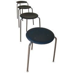 Three-Legged Danish Stacking Stool of Molded Plywood