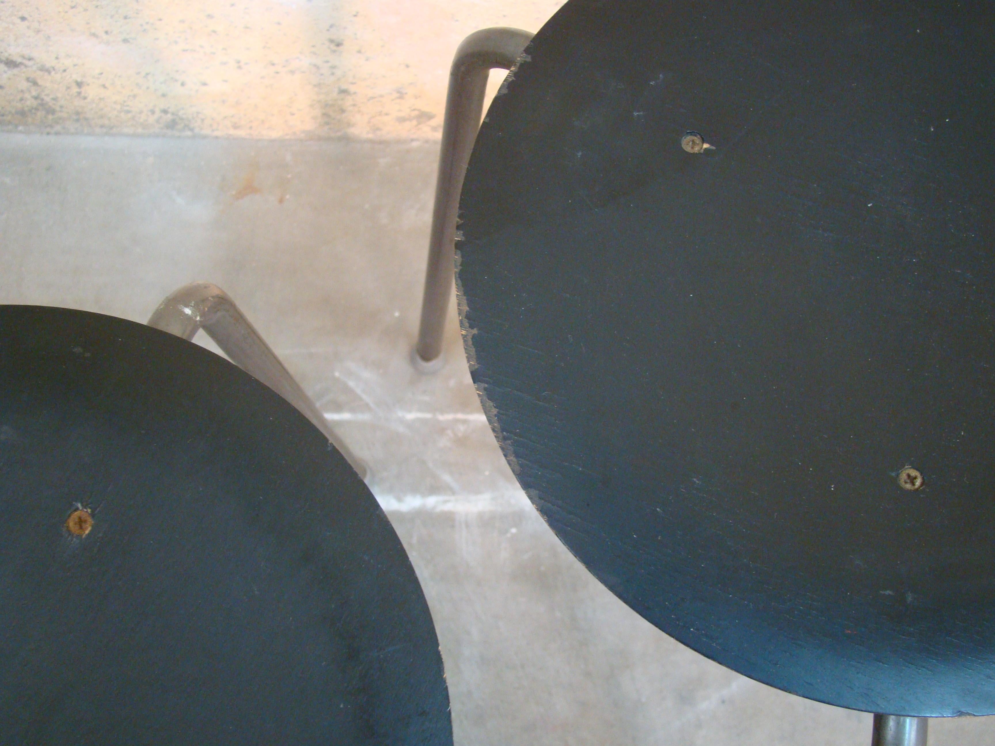 Three-Legged Danish Stacking Stool of Molded Plywood 1