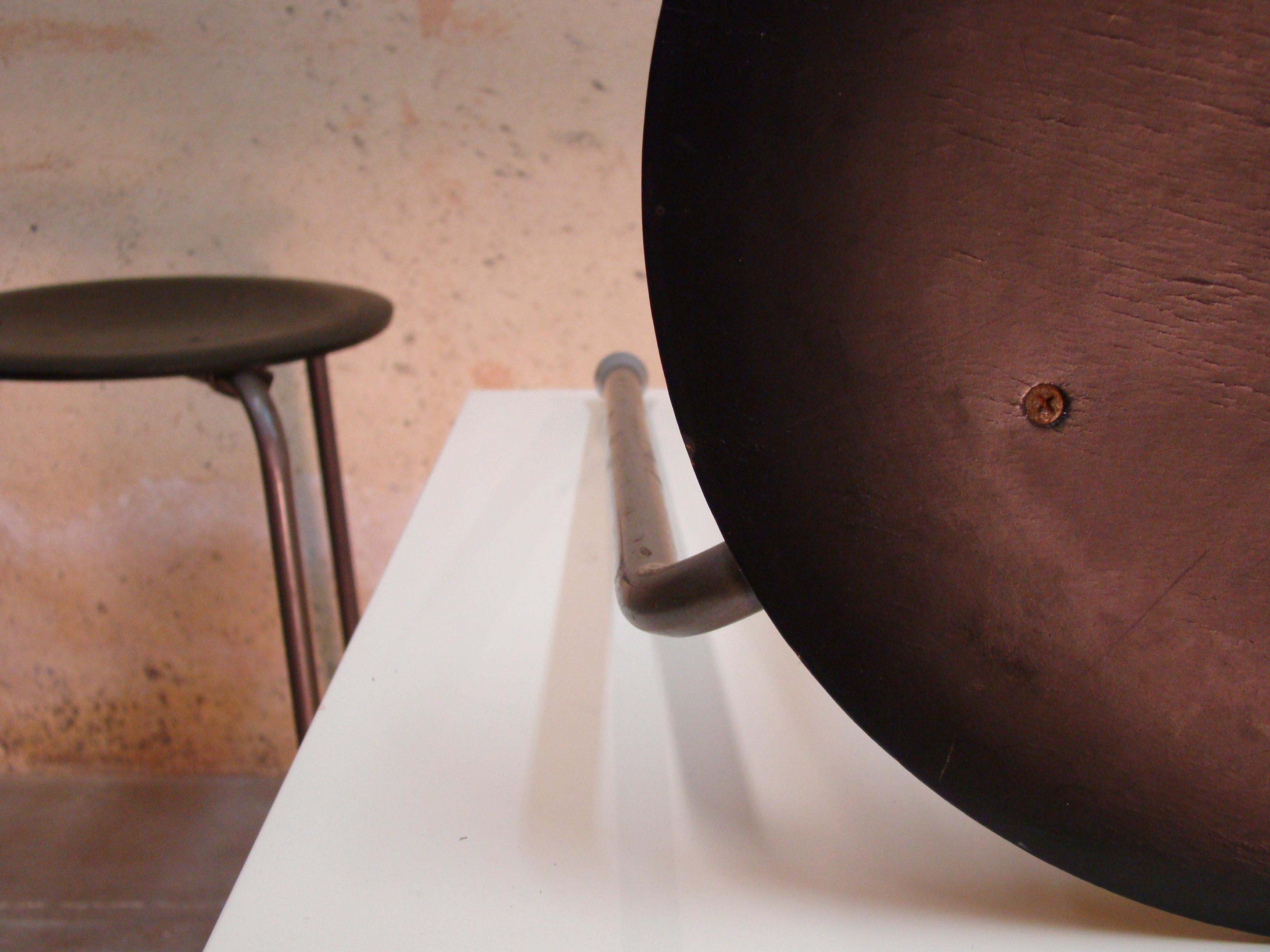 Three-Legged Danish Stacking Stool of Molded Plywood 2