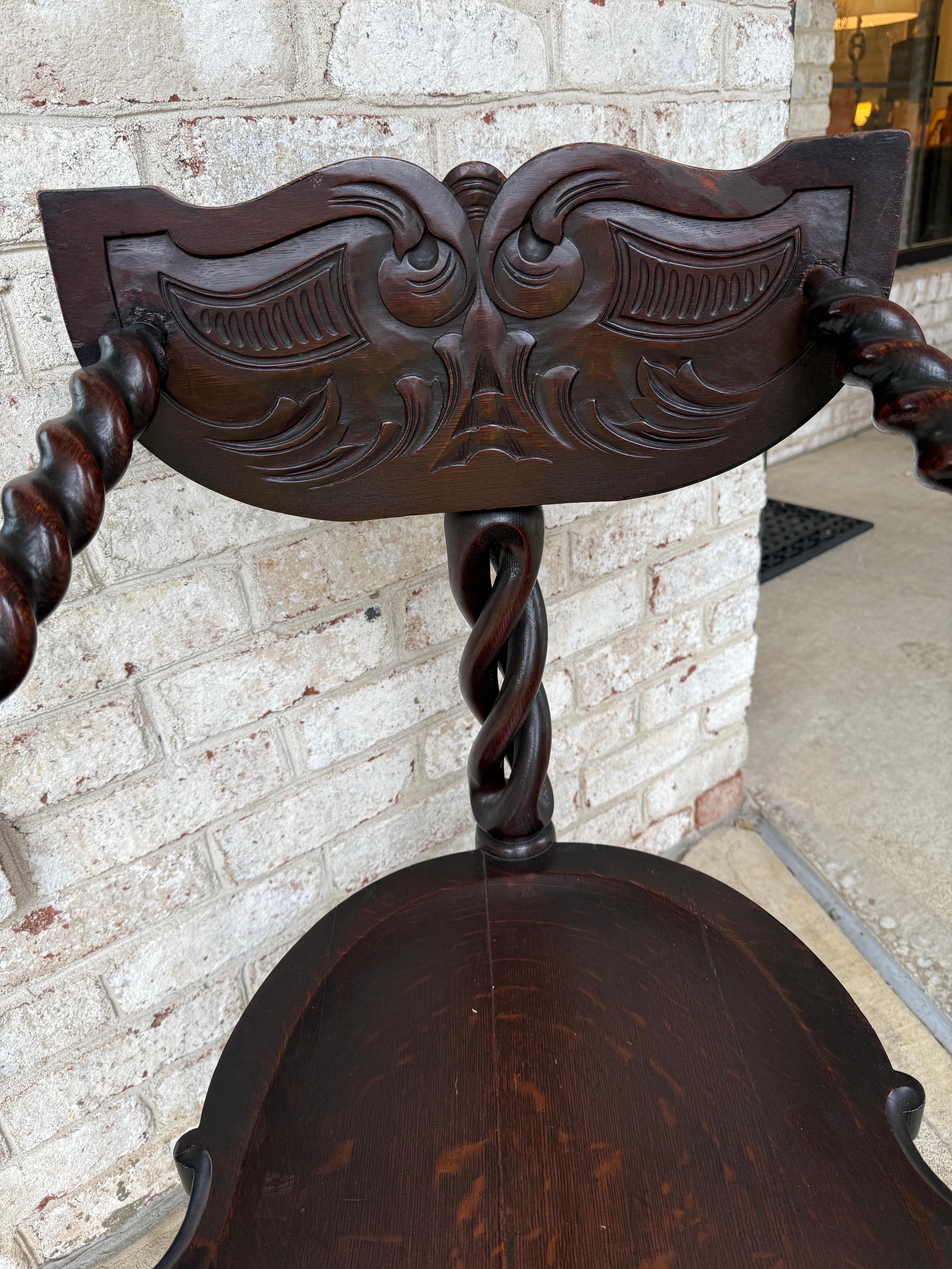American Three Legged Jacobean Style Chair Attributed to  R.J. Horner C. 1890 For Sale