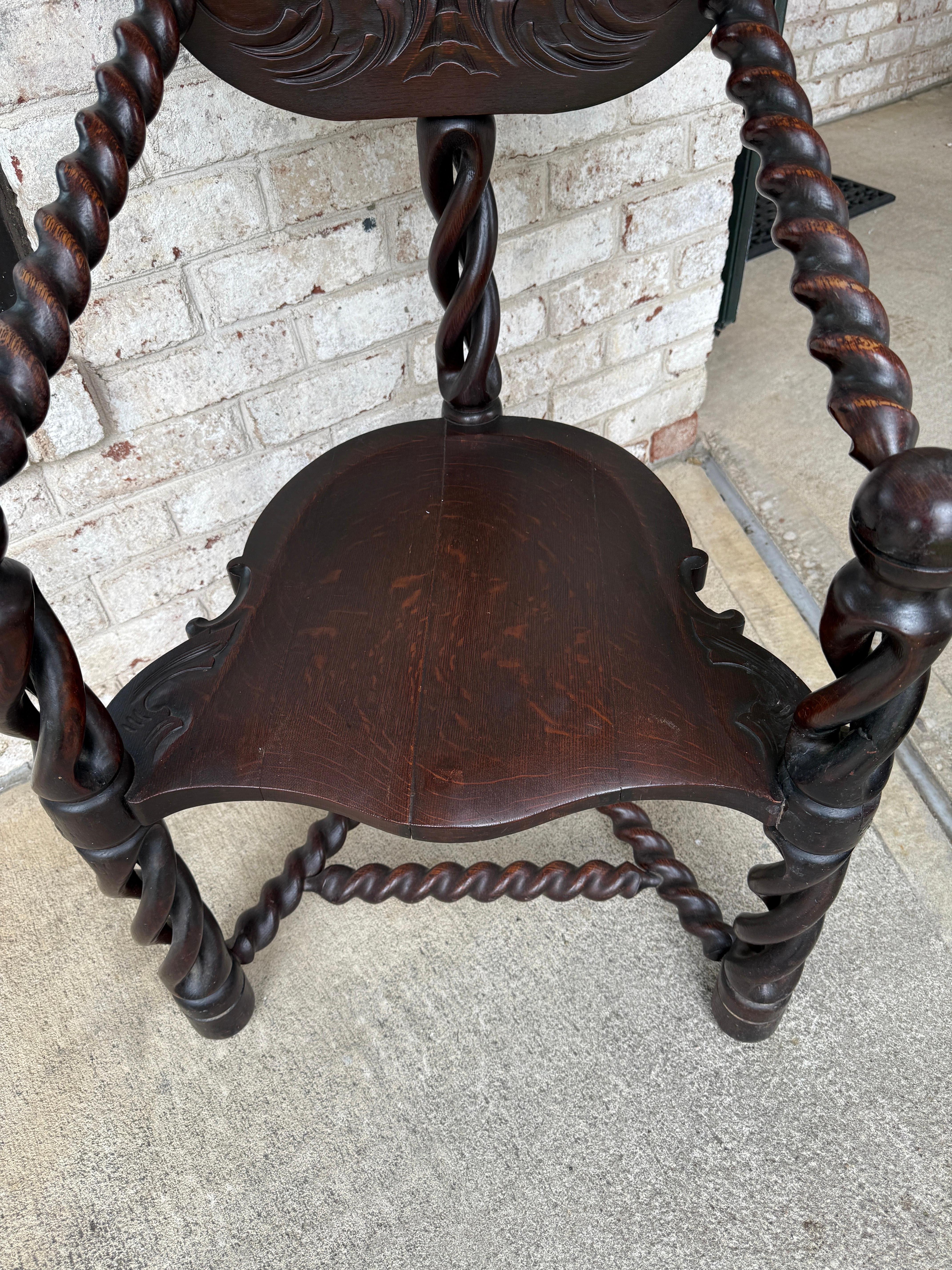 Late 19th Century Three Legged Jacobean Style Chair Attributed to  R.J. Horner C. 1890 For Sale