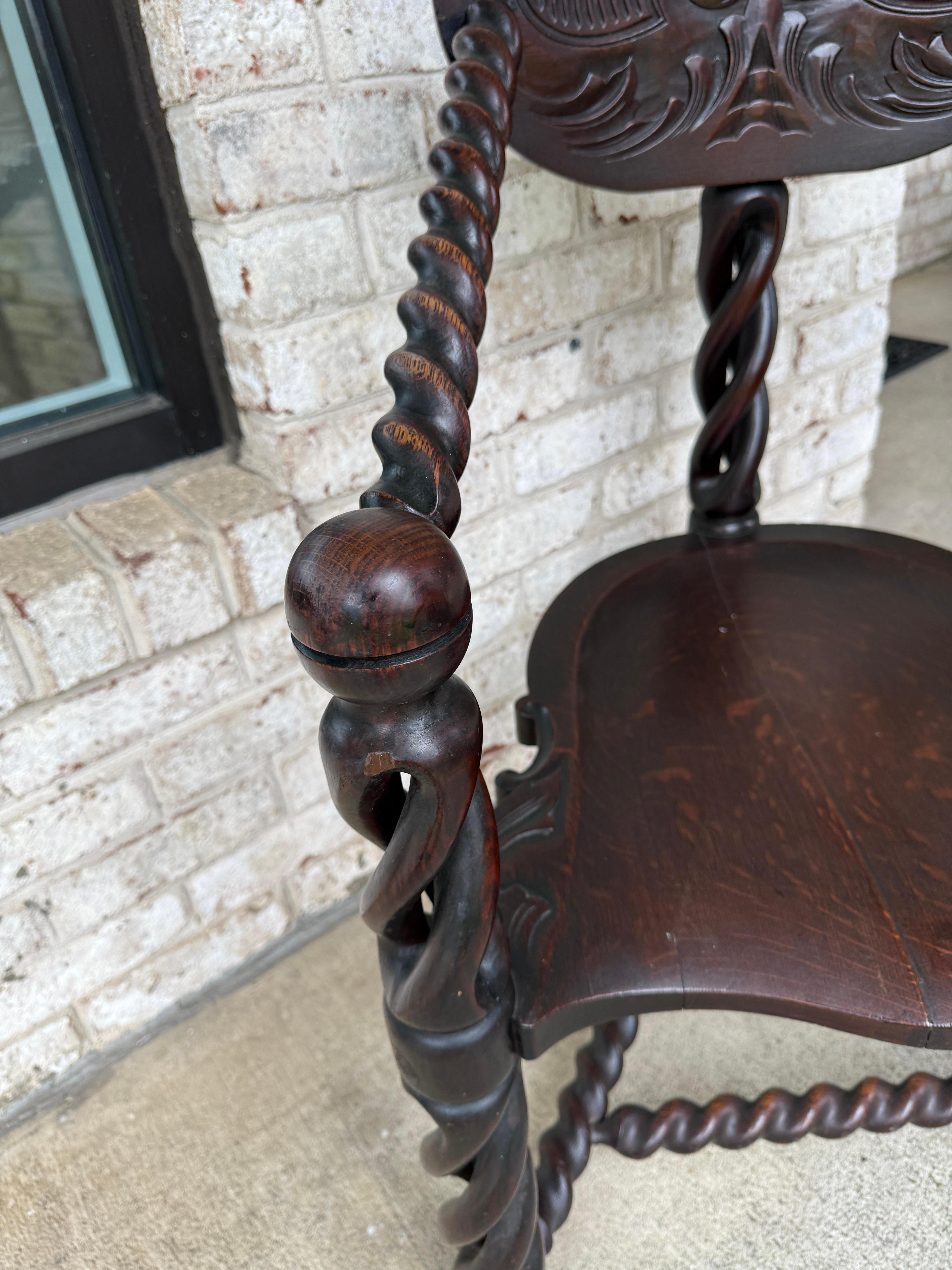 Three Legged Jacobean Style Chair Attributed to  R.J. Horner C. 1890 For Sale 1