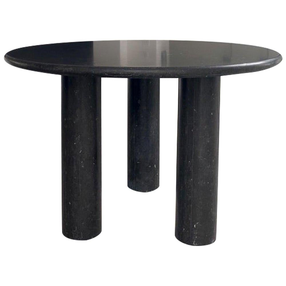 Three-Legged Midcentury Inspired Petite Granite Stone Table at 1stDibs