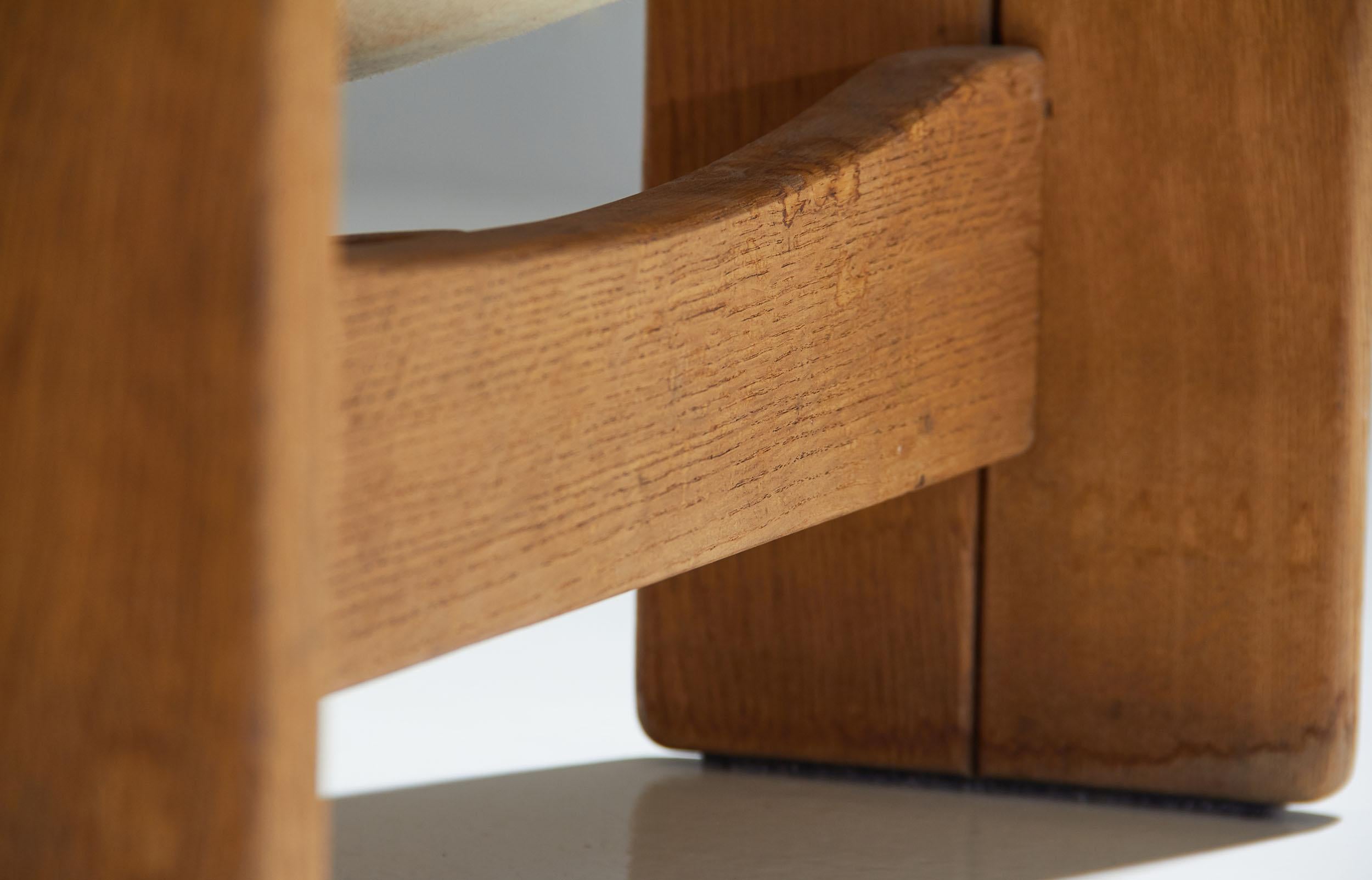 Three Legged Oak Sling Chair, ca 1960-1970s 3