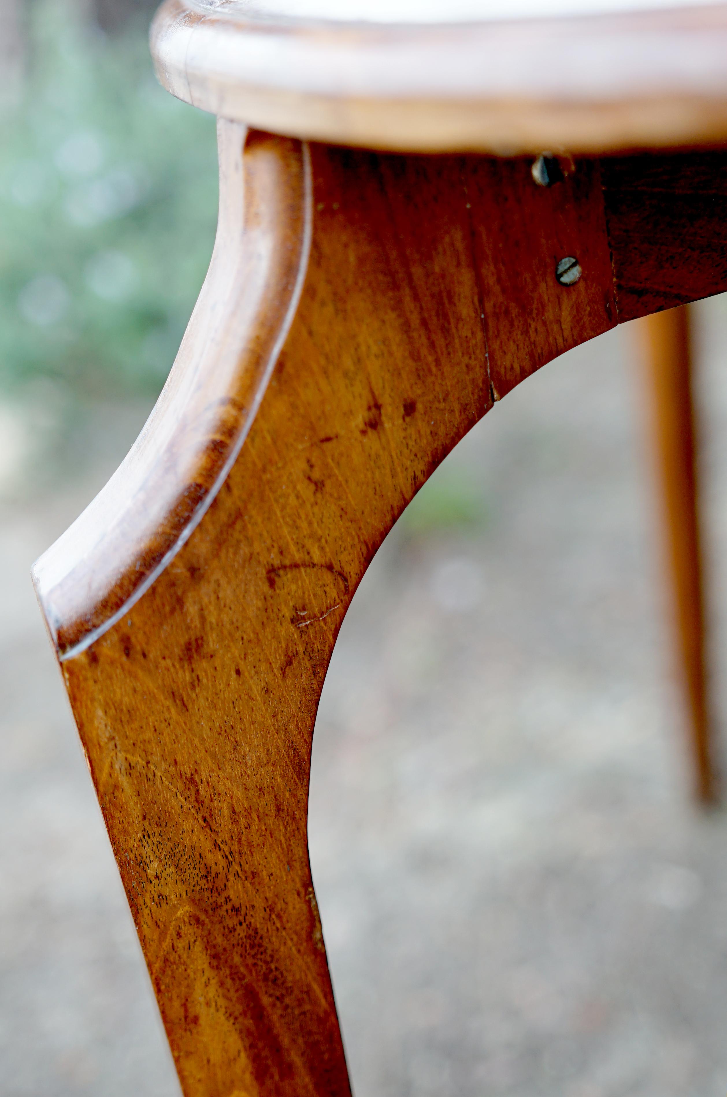 20th Century Three-Legged Oval Scandinavian Style Walnut Serving or Writing Table For Sale