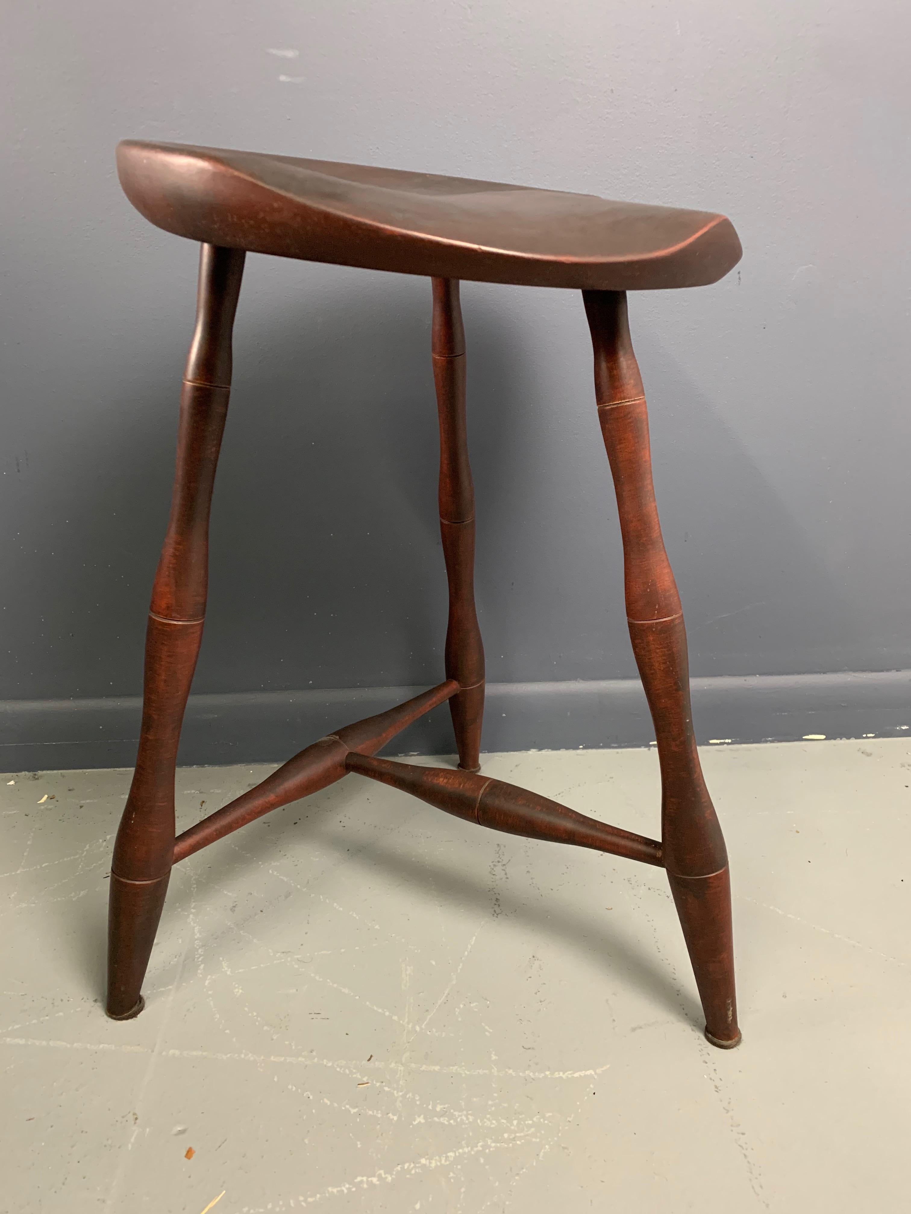 This beautifully crafted stool is a fine example of American woodworker John W Los.