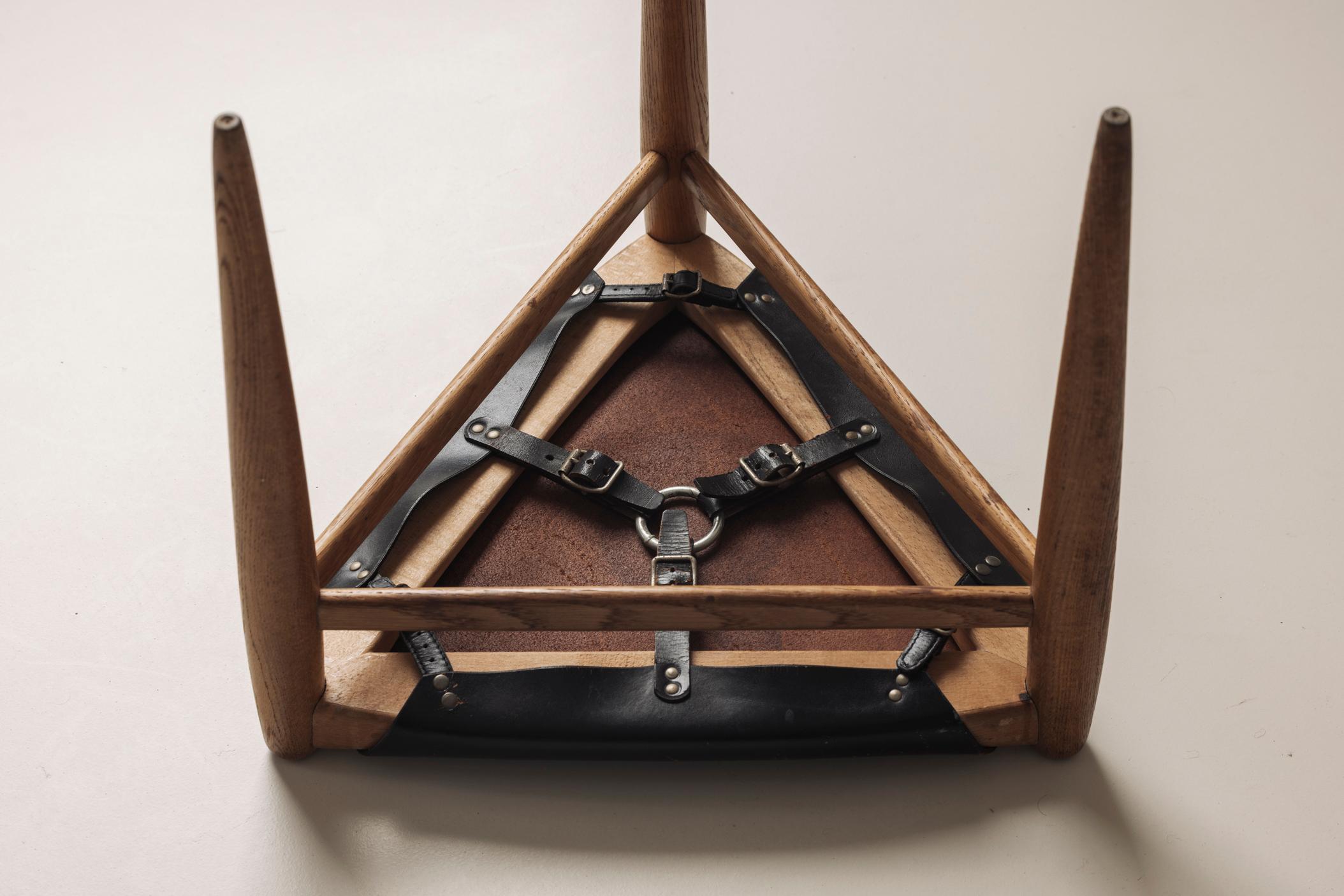 Dreibeiniger Hocker von Uno & Östen Kristiansson für Luxus, Schweden 1960er Jahre im Angebot 2