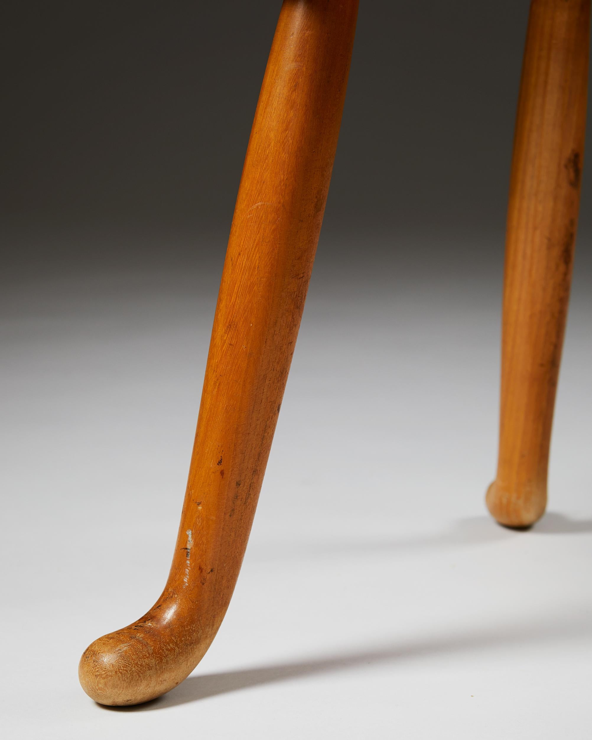 Three Legged Stool, Designed by Josef Frank for Fritz Hansen, Denmark, 1925 1