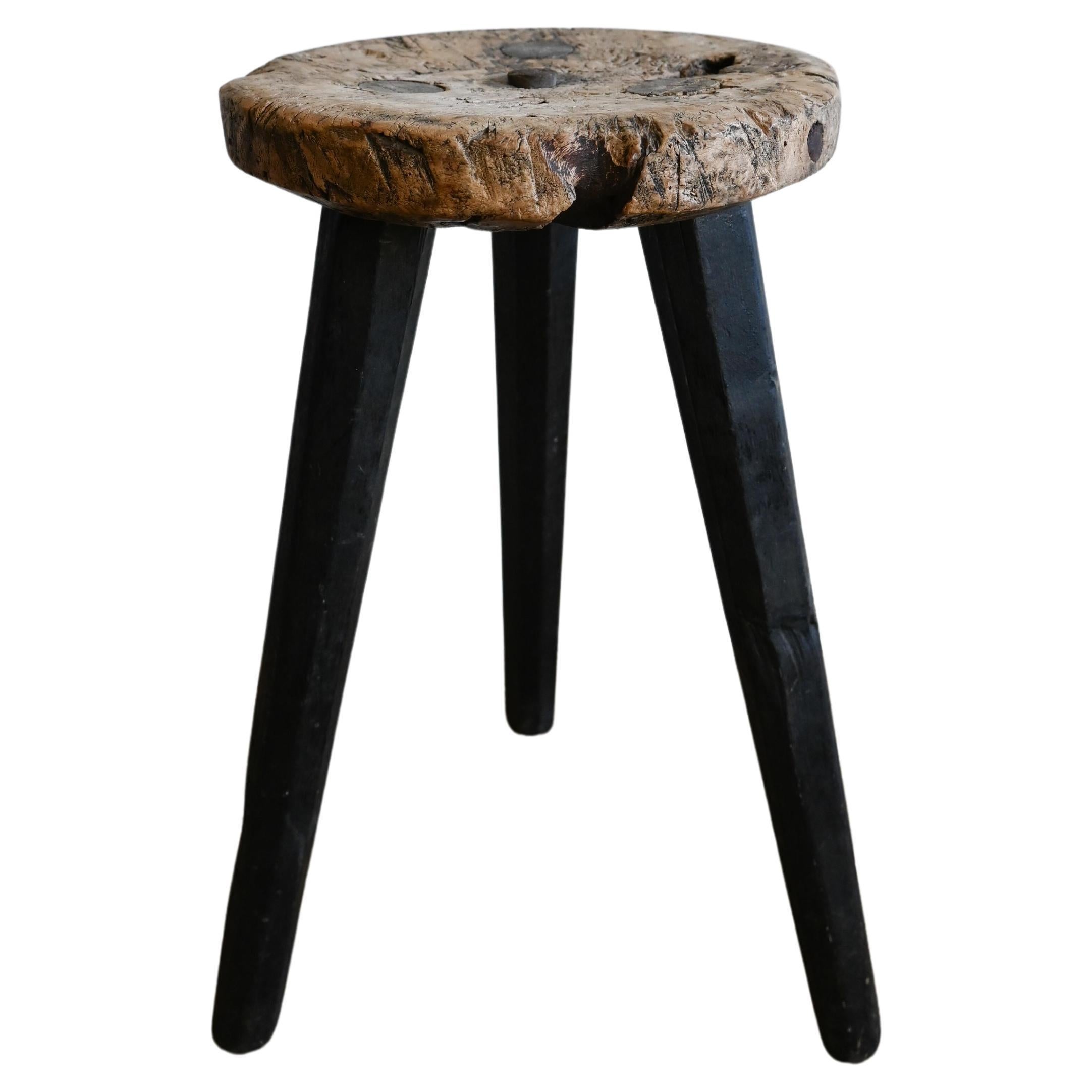 Three-legged Stool from 1798 from Northen Sweden For Sale