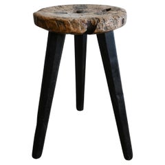 Antique Three-legged Stool from 1798 from Northen Sweden