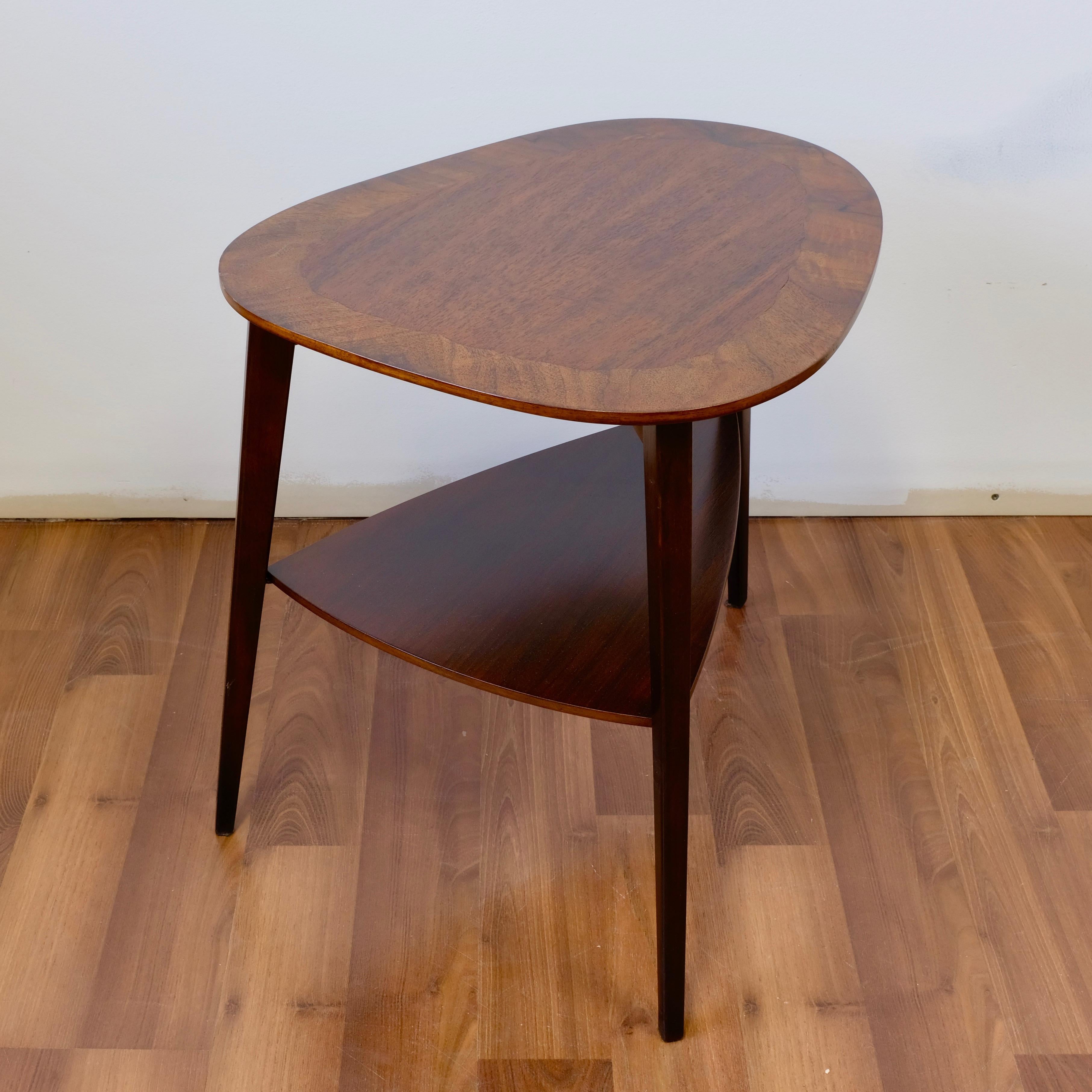 Danish Holger Georg Jensen Three-Legged Walnut End Table by Kubus