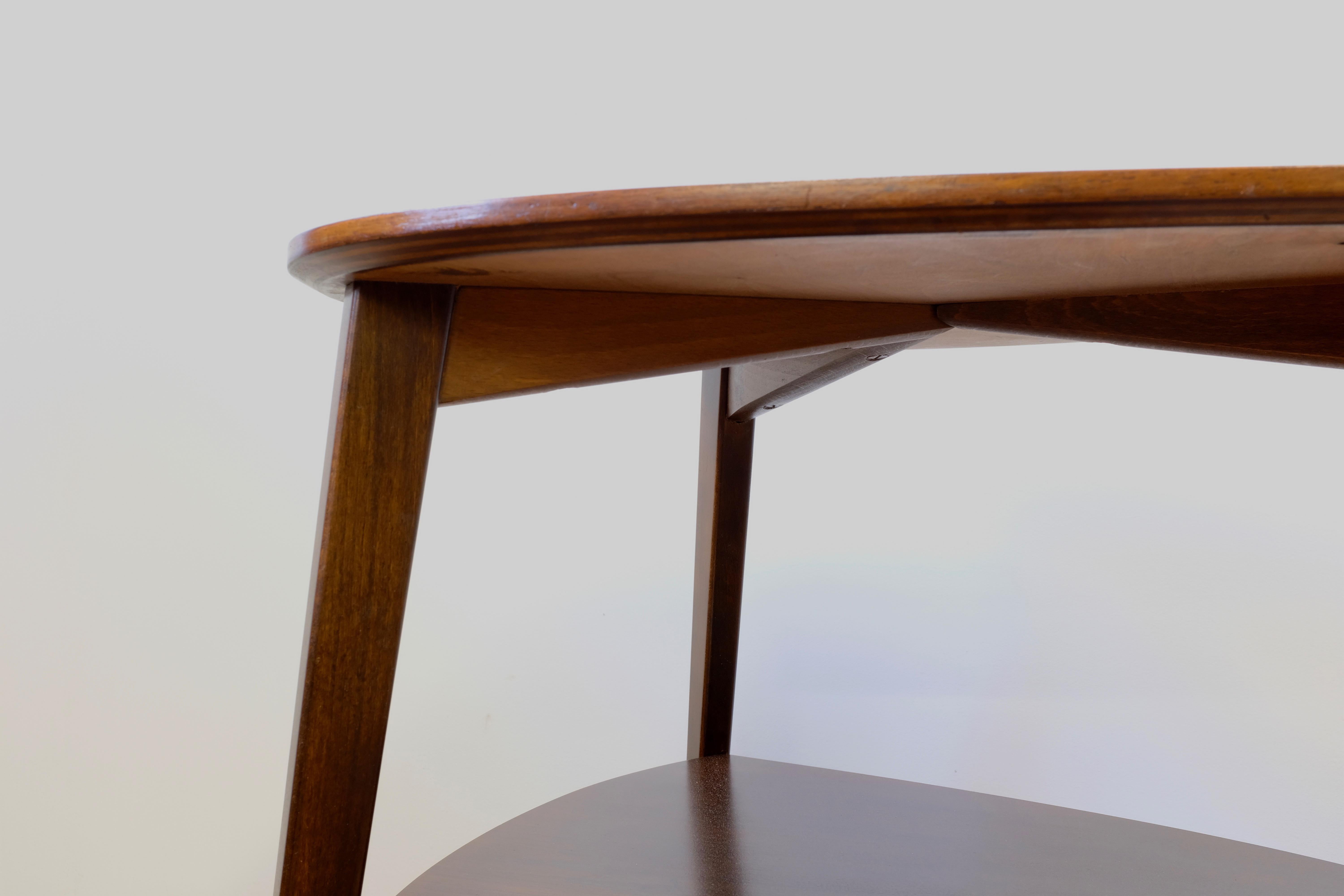 Mid-20th Century Holger Georg Jensen Three-Legged Walnut End Table by Kubus