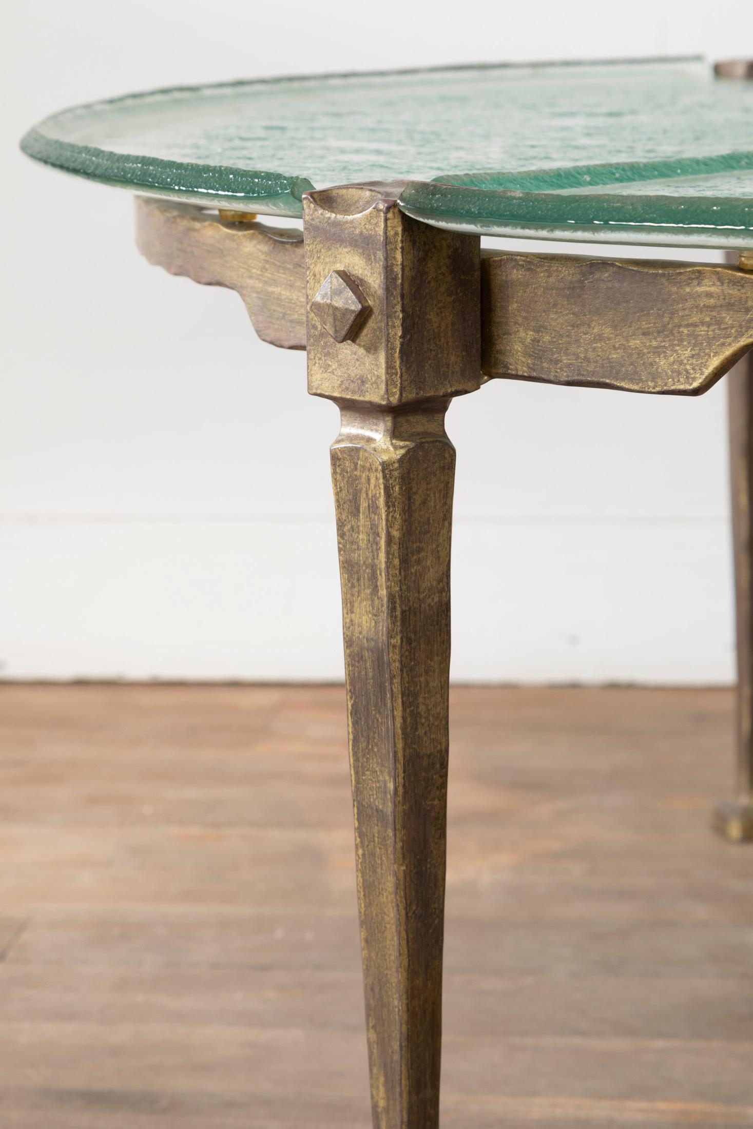 Three Legs Bronze Coffee Table by Lothar Klute, 1980s 1