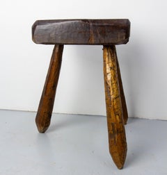 Tabouret brutaliste ou tabouret dépoli français du milieu du siècle dernier
