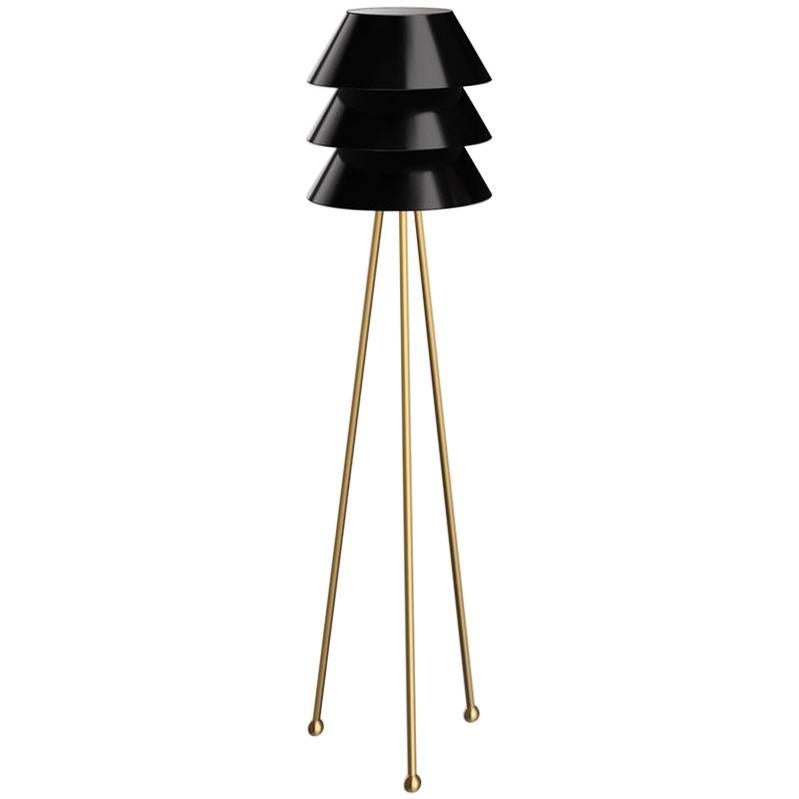 art deco brass floor lamp