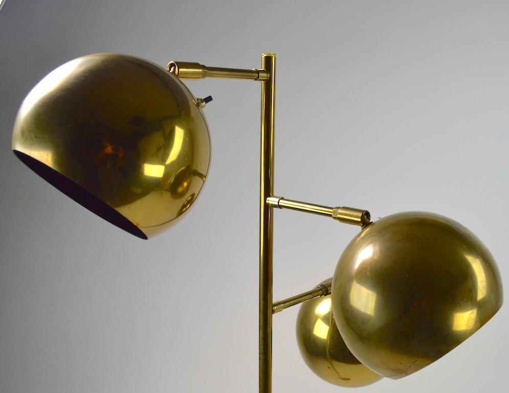 American Three-Light Brass Floor Lamp by Koch and Lowy