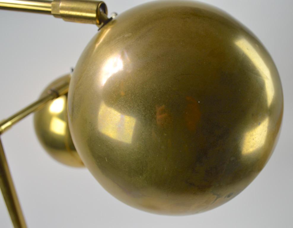 20th Century Three-Light Brass Floor Lamp by Koch and Lowy