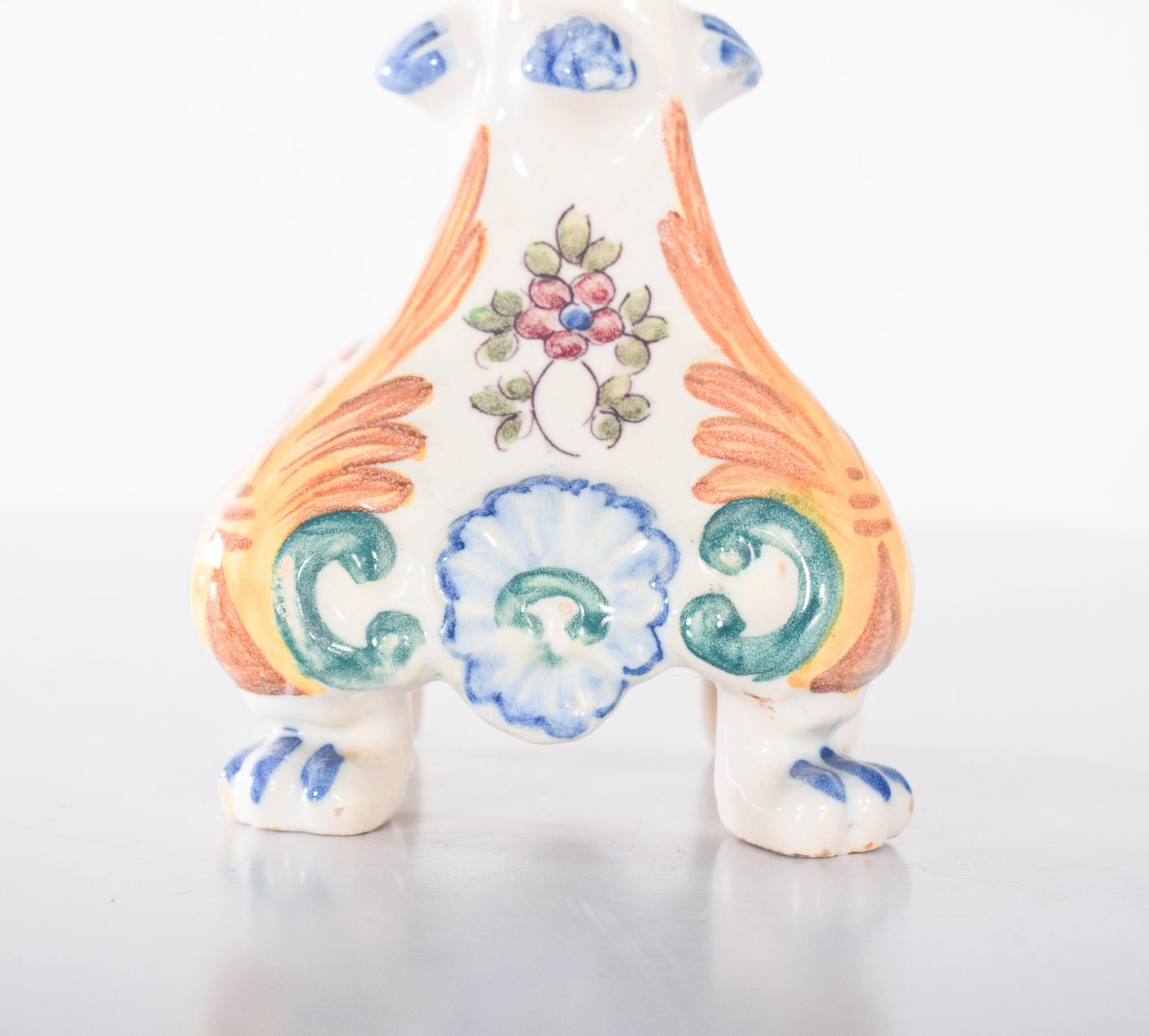 Mid-Century Modern Three-Light Candelabra in Portuguese Earthenware For Sale