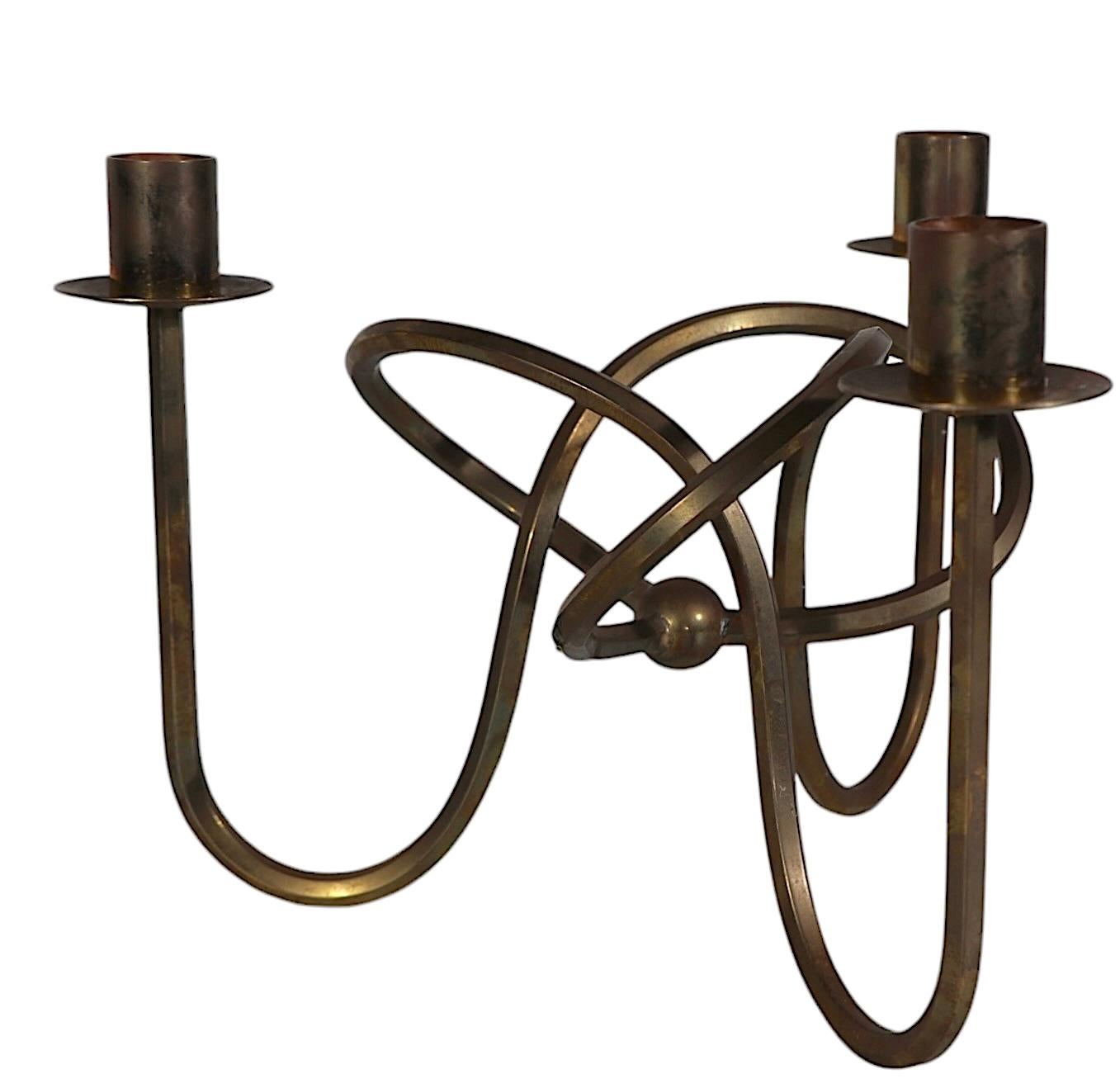 Three Light Candlestick by Josef Frank for Svenskt Tenn Sweden c 1930's 3