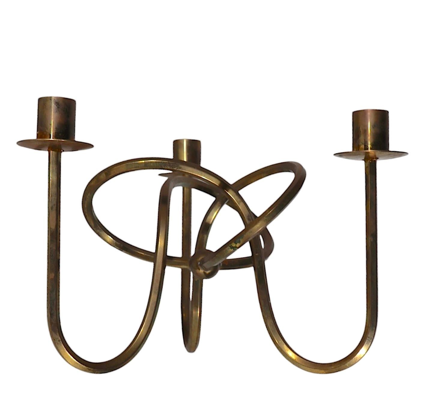 Three Light Candlestick by Josef Frank for Svenskt Tenn Sweden c 1930's 5
