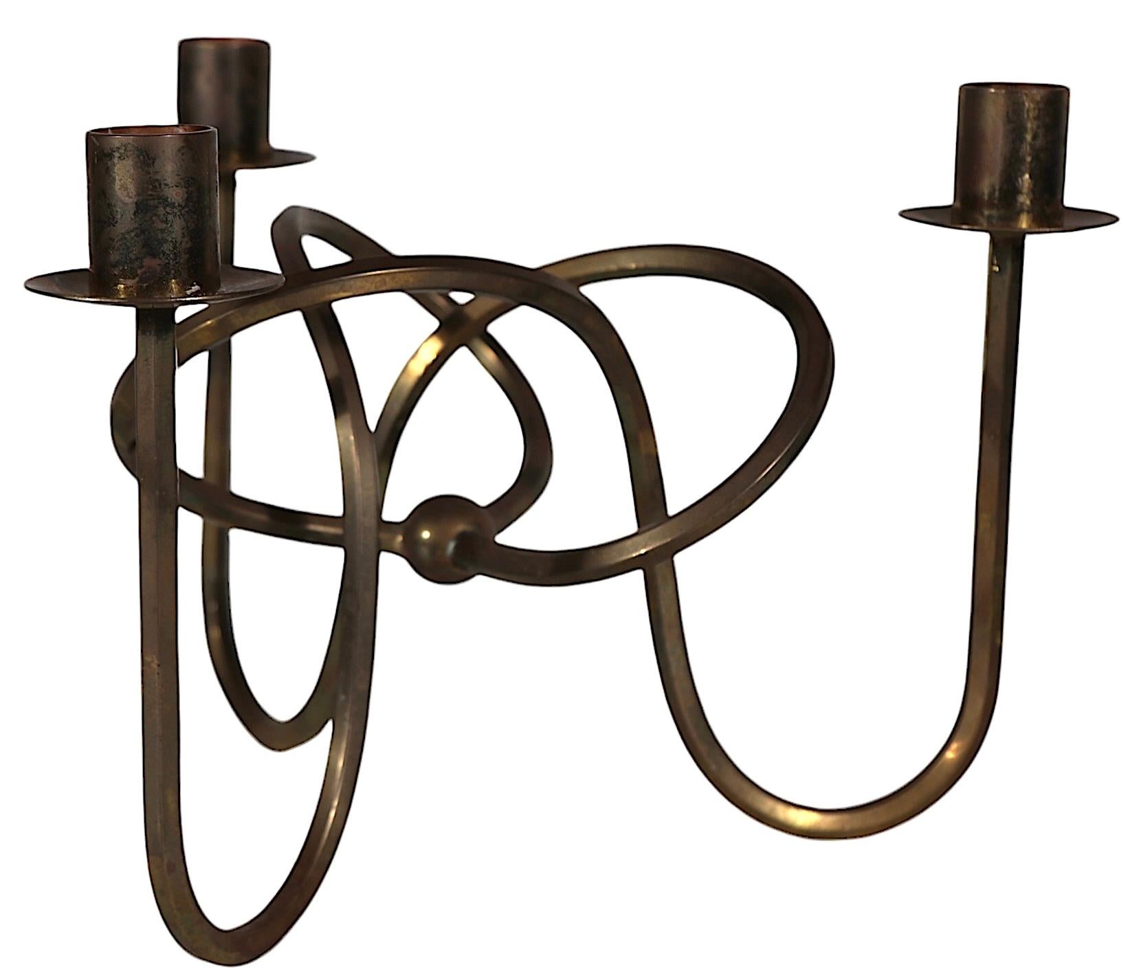 Three Light Candlestick by Josef Frank for Svenskt Tenn Sweden c 1930's 6