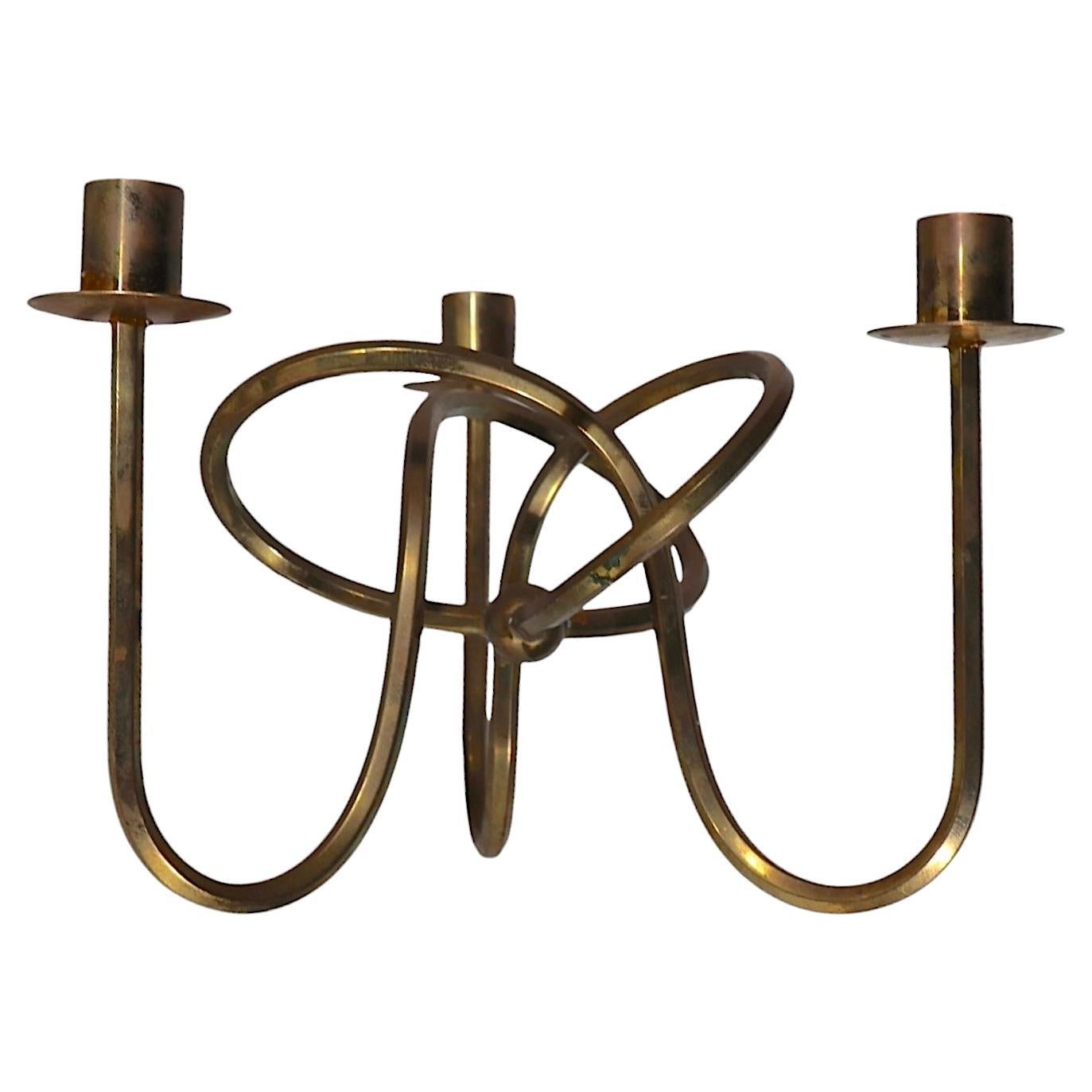 Art Deco Three Light Candlestick by Josef Frank for Svenskt Tenn Sweden c 1930's