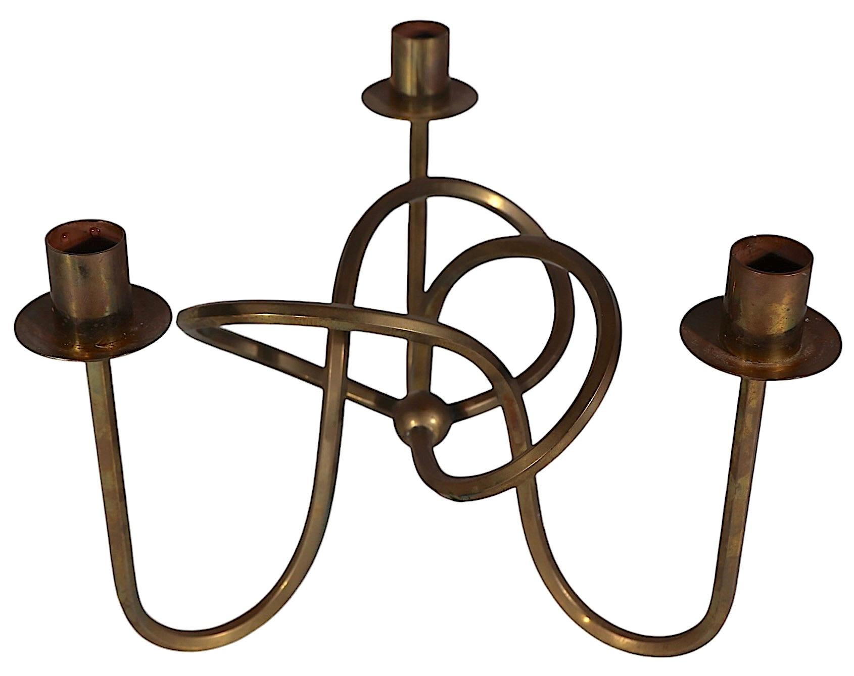 Three Light Candlestick by Josef Frank for Svenskt Tenn Sweden c 1930's 1