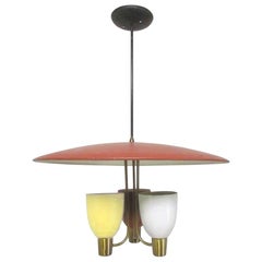 Tricolor Ceiling Fixture with Three Lights, c. 1950s