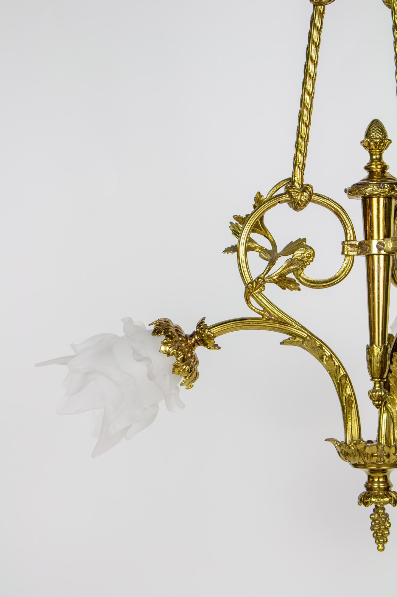 20th Century Three Light French Chandelier For Sale